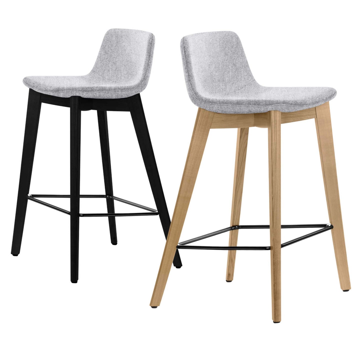 TWIST&SIT Sgabello da bar | Telaio in legno massiccio, altezza del sedile da 635 mm, velio di copertura di lana