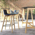 TWIST&SIT Bar Stool | Solid Wood Frame, 635 mm Seat Height, Wool Cover VELITO - 4 Thumbnail Image