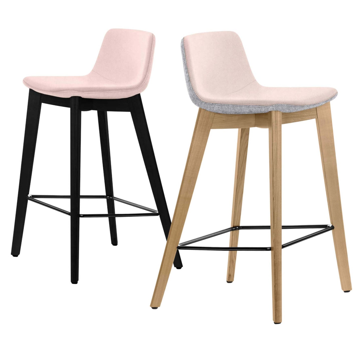 TWIST&SIT Sgabello da bar | Telaio in legno massiccio, altezza del sedile da 635 mm, velio di copertura di lana