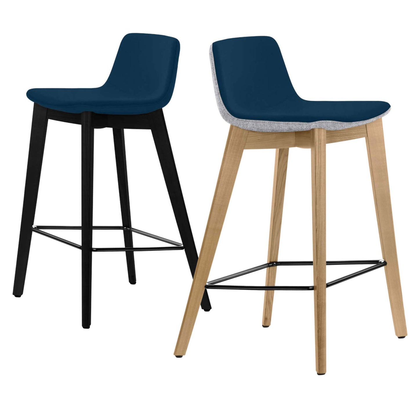 TWIST&SIT Sgabello da bar | Telaio in legno massiccio, altezza del sedile da 635 mm, velio di copertura di lana
