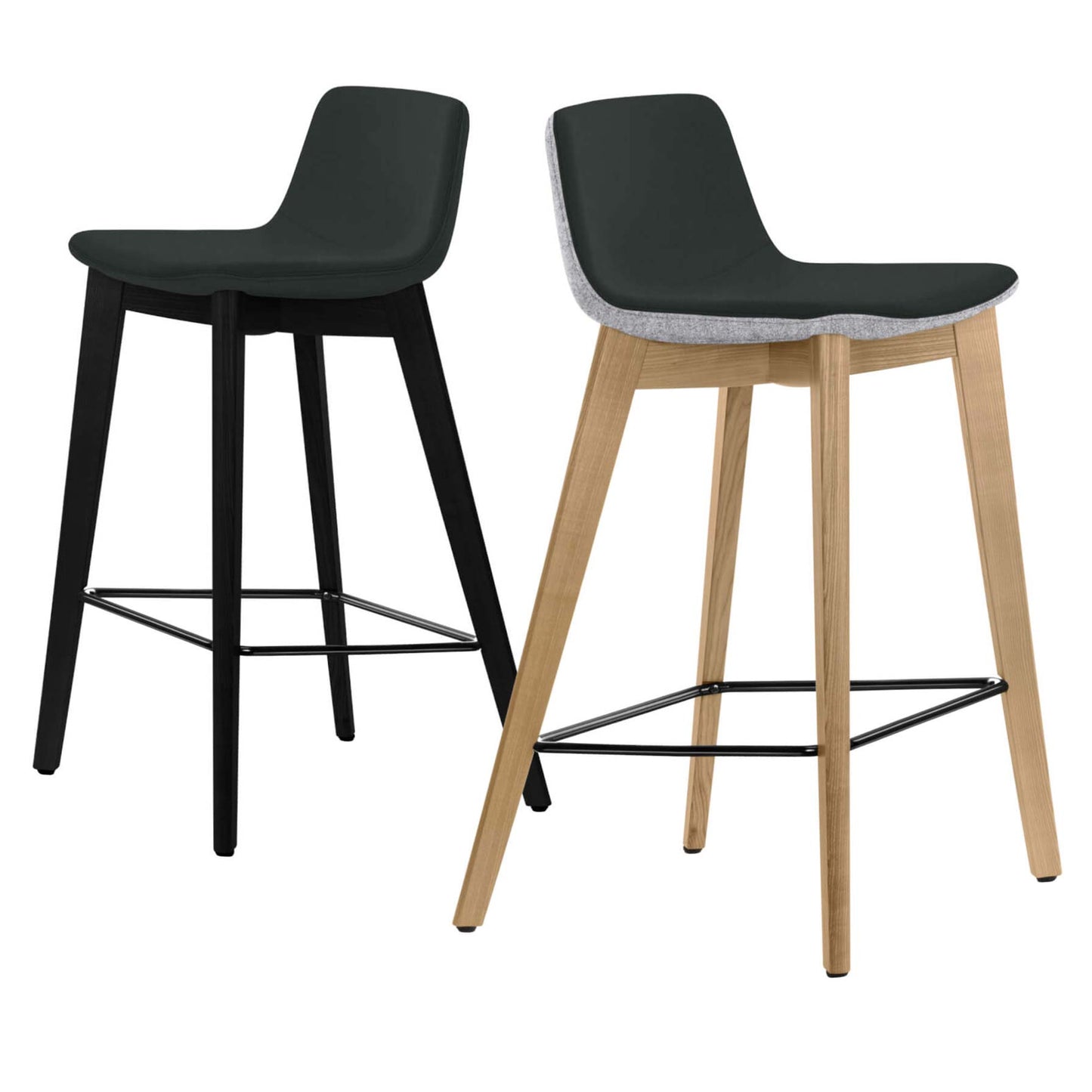 TWIST&SIT Sgabello da bar | Telaio in legno massiccio, altezza del sedile da 635 mm, velio di copertura di lana