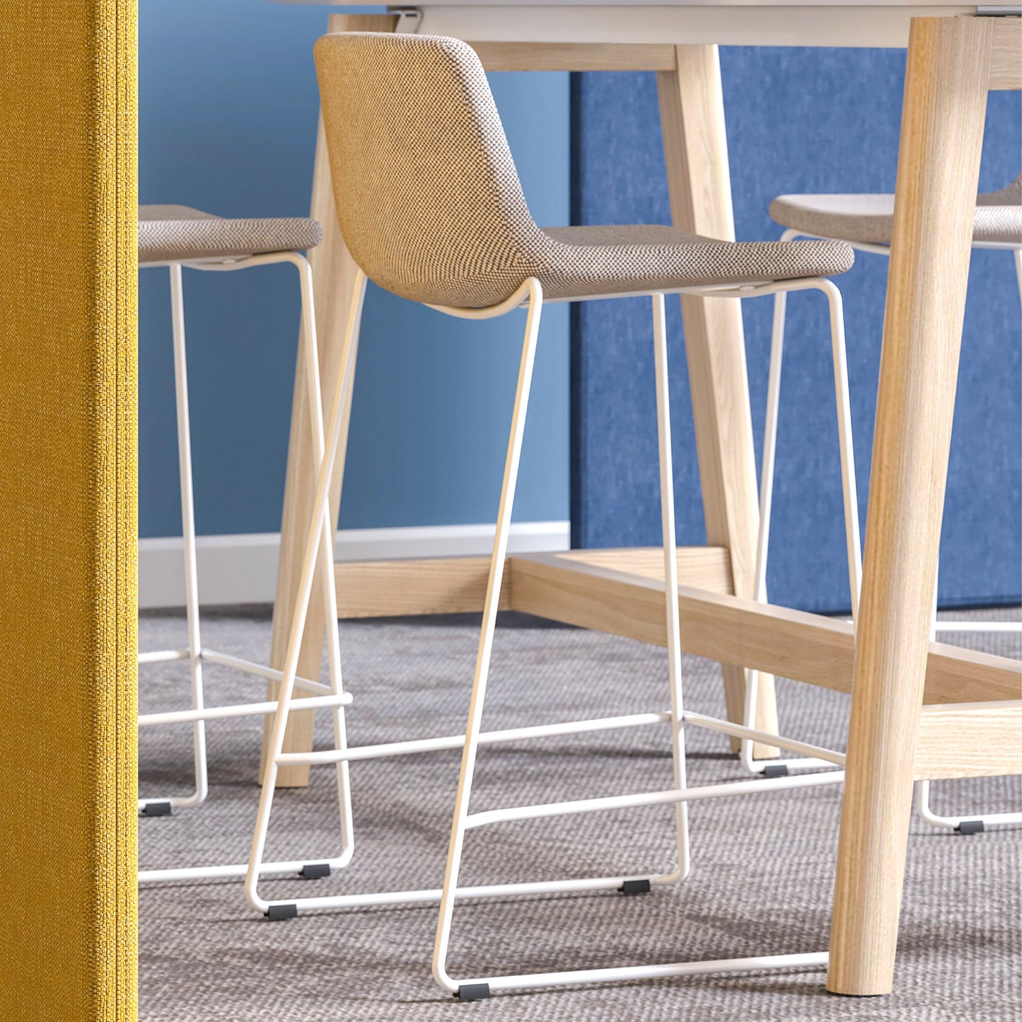 TWIST&SIT Sgabello da bar | Frame di coppia, altezza del sedile da 635 mm, copertura di lana sinergia