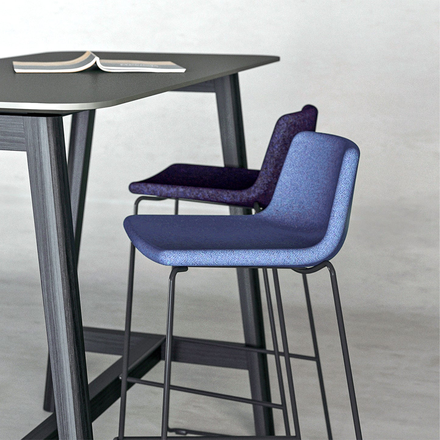 TWIST&SIT Sgabello da bar | Frame di coppia, altezza del sedile da 635 mm, copertura di lana sinergia