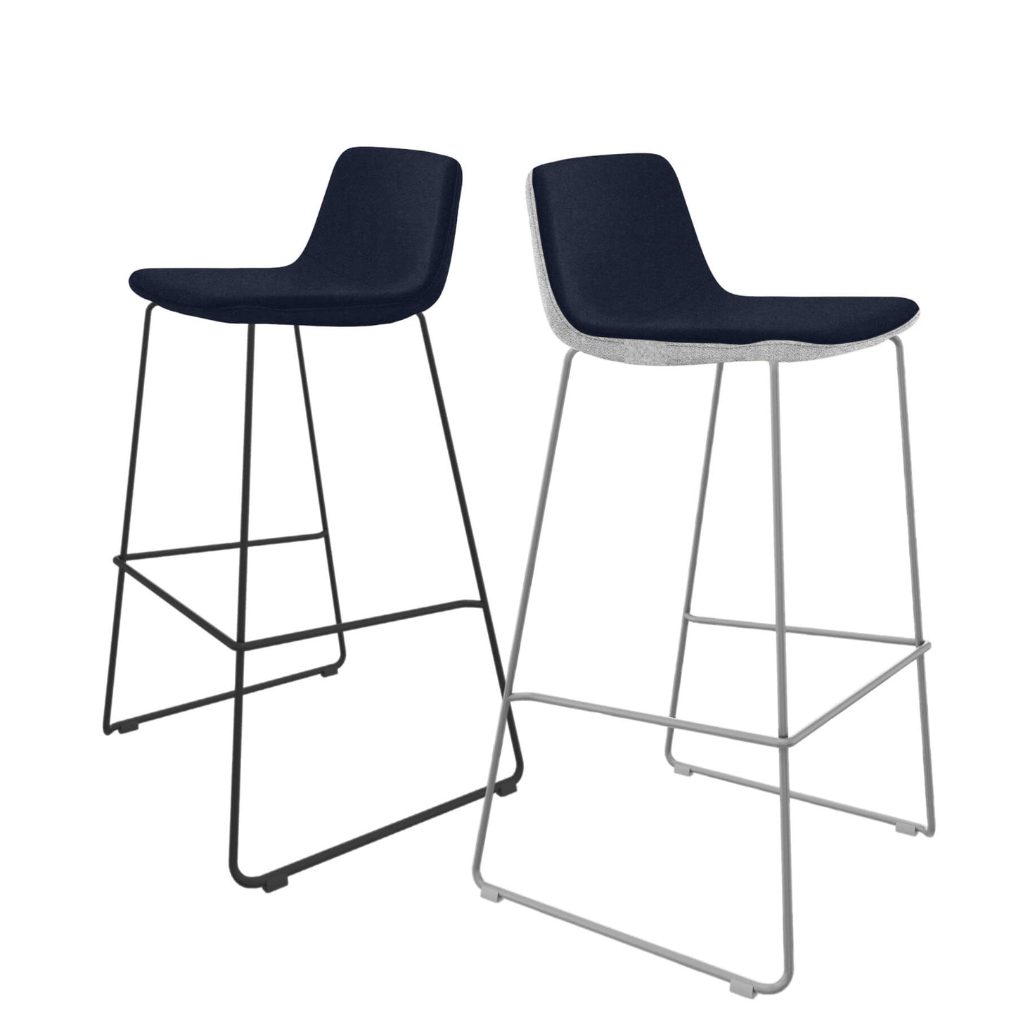 TWIST&SIT bar stool | Sled base, 735 mm seat height, wool cover SYNERGY