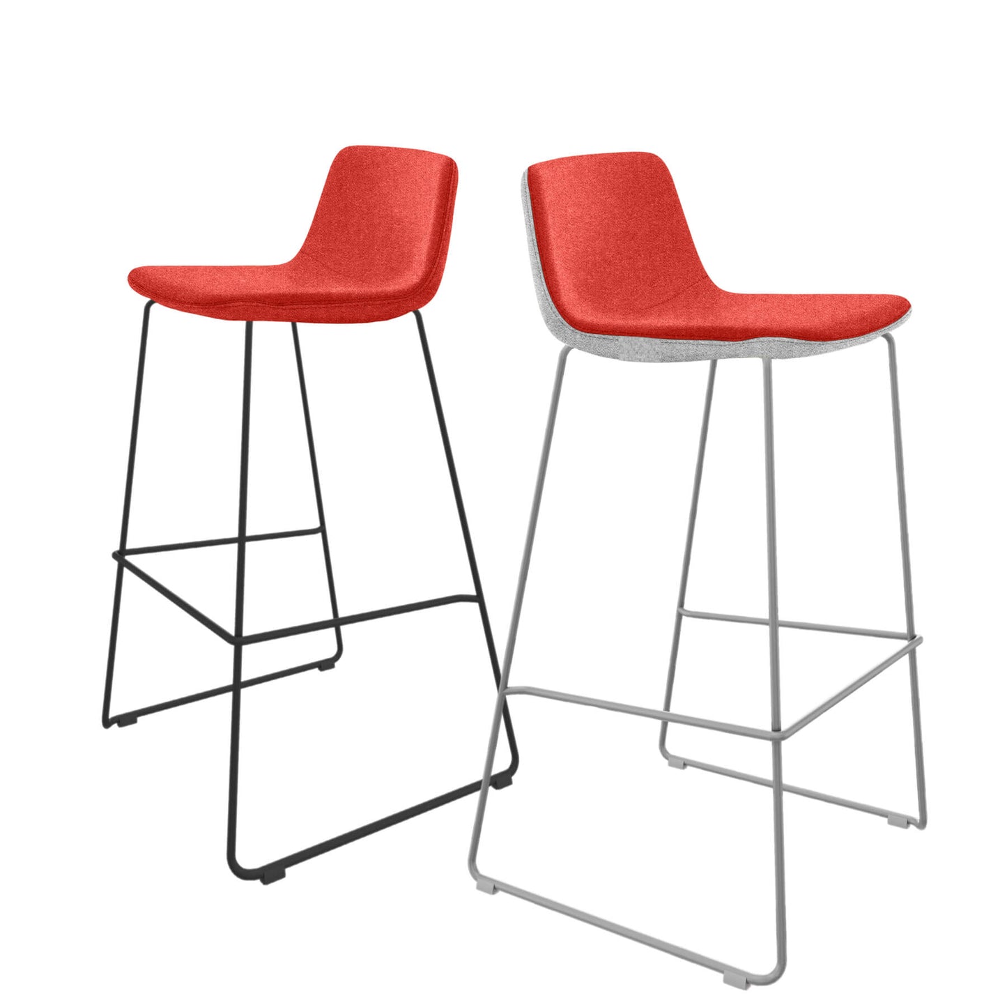 TWIST&SIT bar stool | Sled base, 735 mm seat height, wool cover SYNERGY