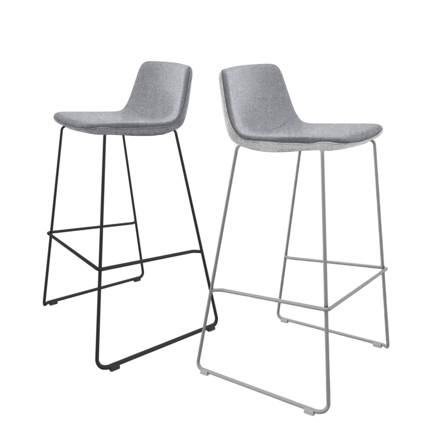 TWIST&SIT bar stool | Sled base, 735 mm seat height, wool cover SYNERGY