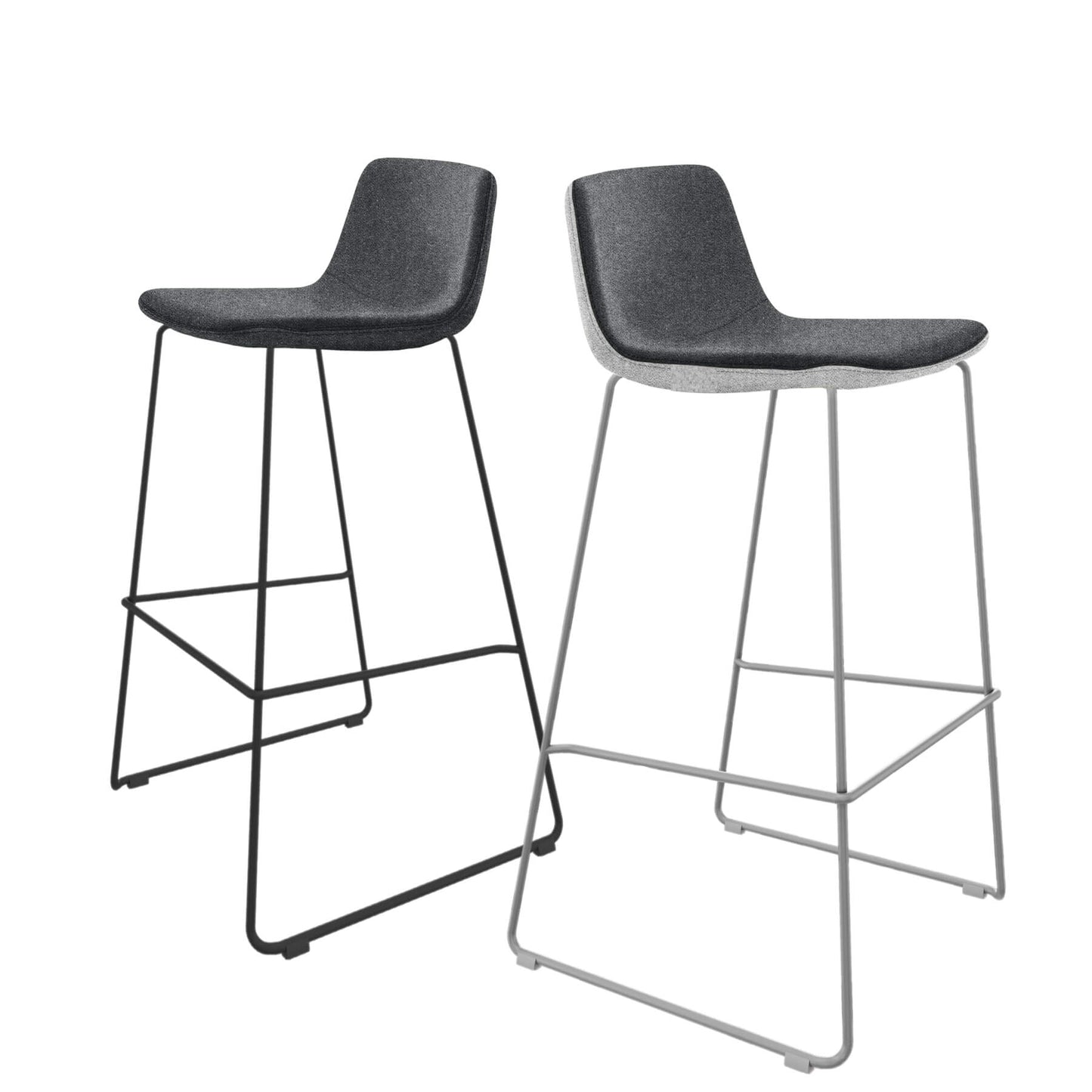 TWIST&SIT bar stool | Sled base, 735 mm seat height, wool cover SYNERGY
