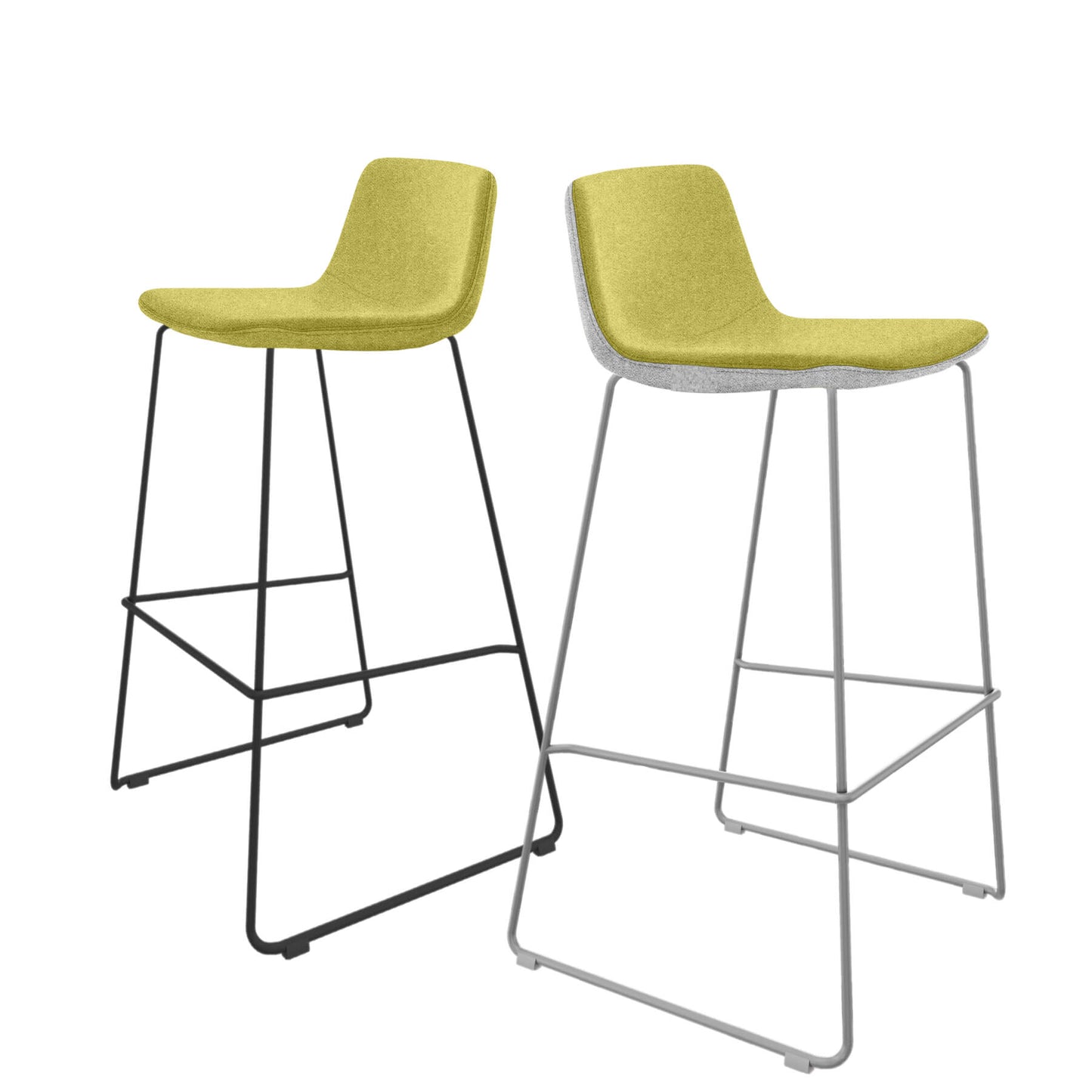 TWIST&SIT bar stool | Sled base, 735 mm seat height, wool cover SYNERGY