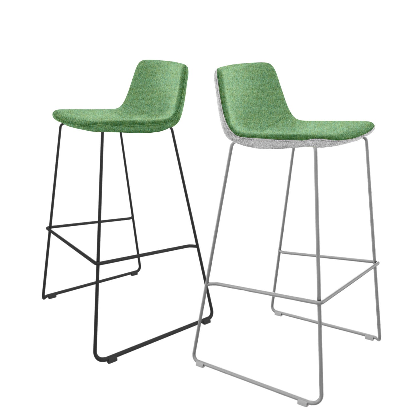 TWIST&SIT bar stool | Sled base, 735 mm seat height, wool cover SYNERGY