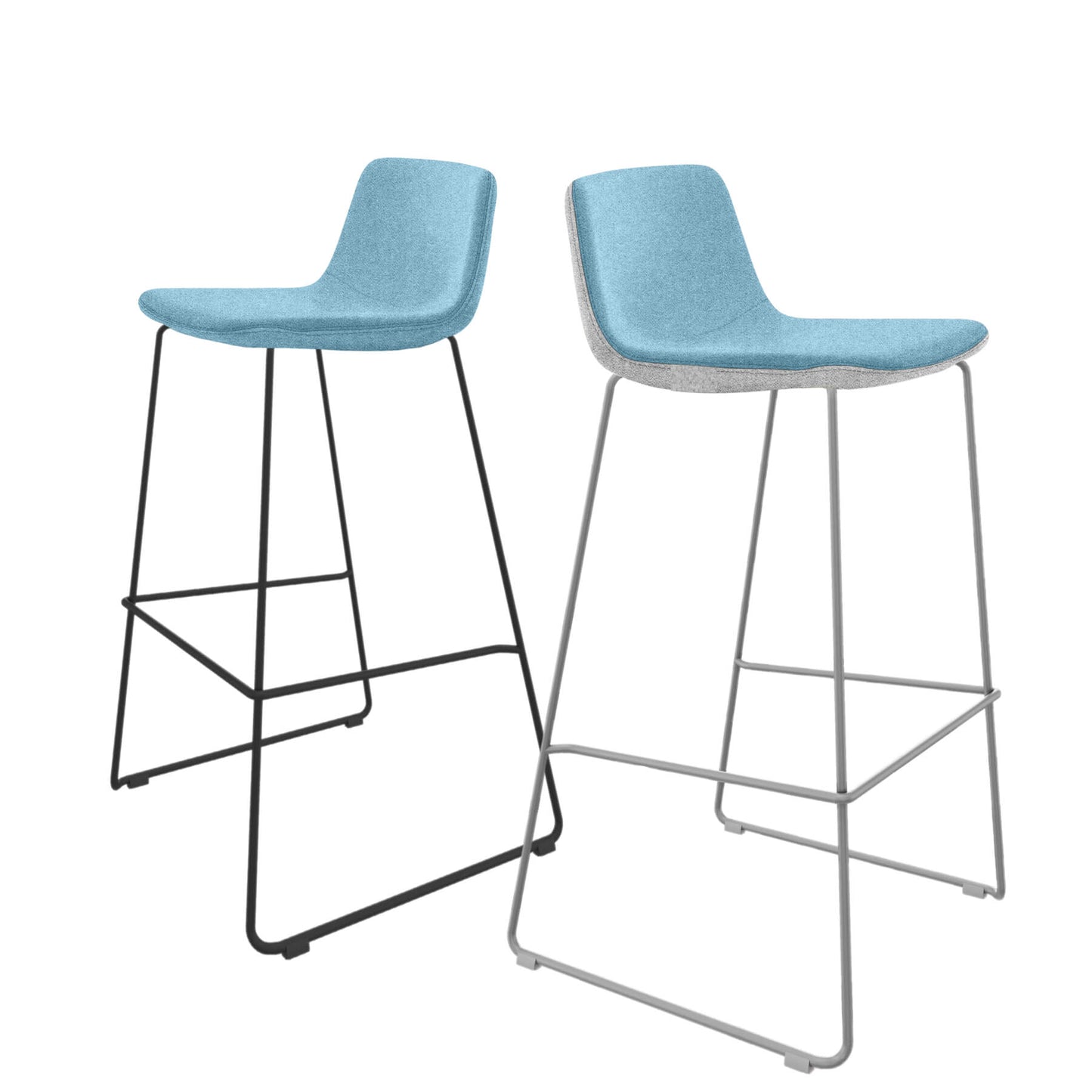 TWIST&SIT bar stool | Sled base, 735 mm seat height, wool cover SYNERGY
