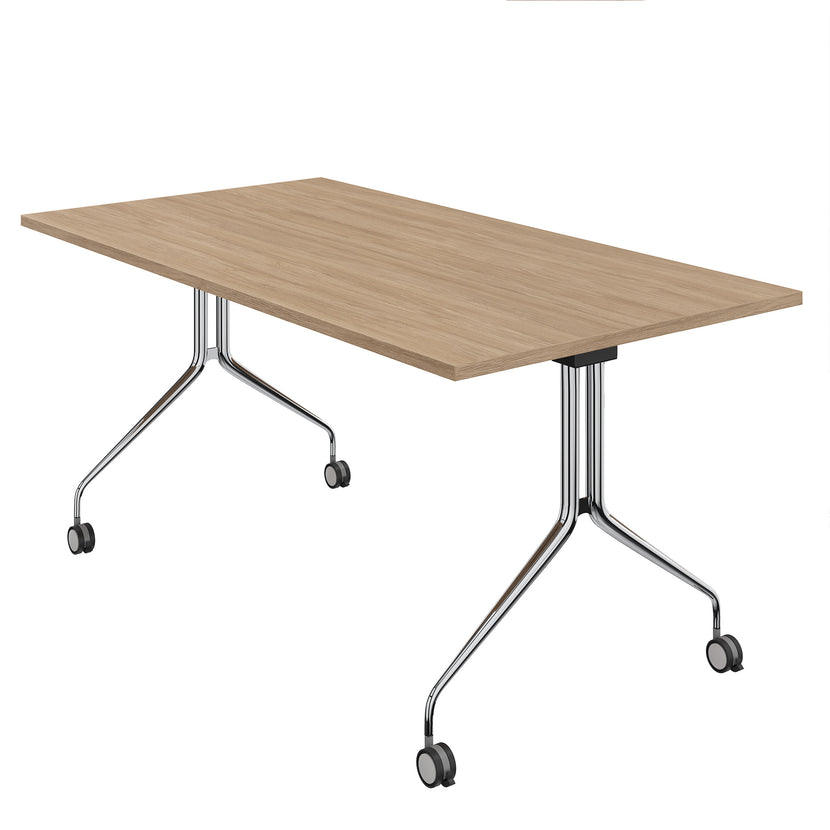 MARA - ARGO TILTING Table de conférence | À roulettes, pliable, 1600 x 800 mm, chêne ambré