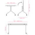 MARA - ARGO TILTING Conference table | Mobile, foldable, 1600 x 800 mm, Pearl gray - 11 Thumbnail Image