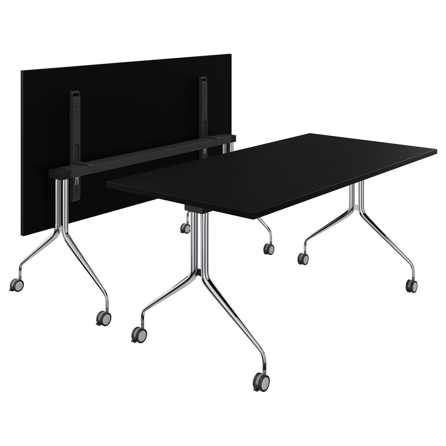 MARA - ARGO TILTING Table de conférence | À roulettes, pliable, 1600 x 800 mm, noir