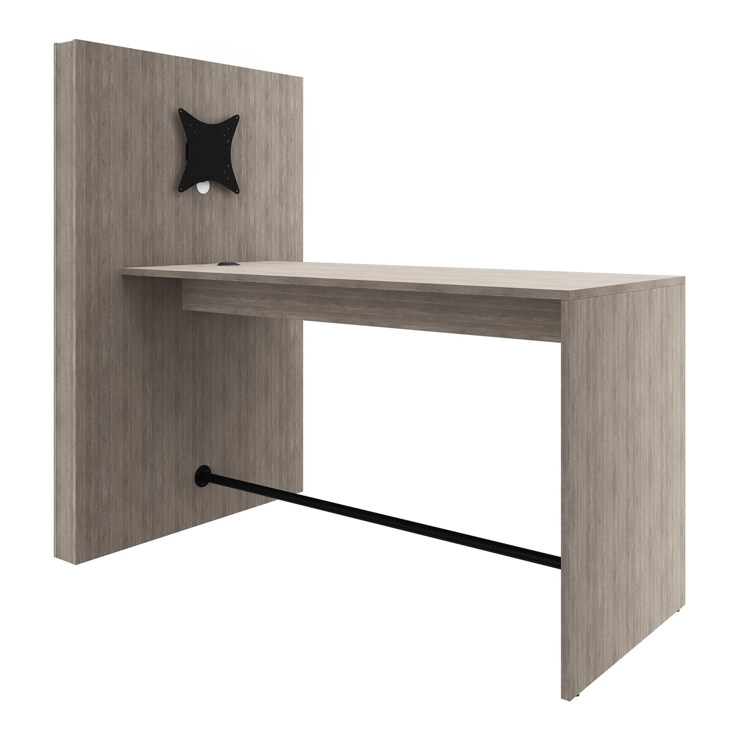 MEDIAWALL Tableau de réunion | Présentation multimédia, support de moniteur, prise intégrée, 1932 x 1200 mm, North Oak Gray