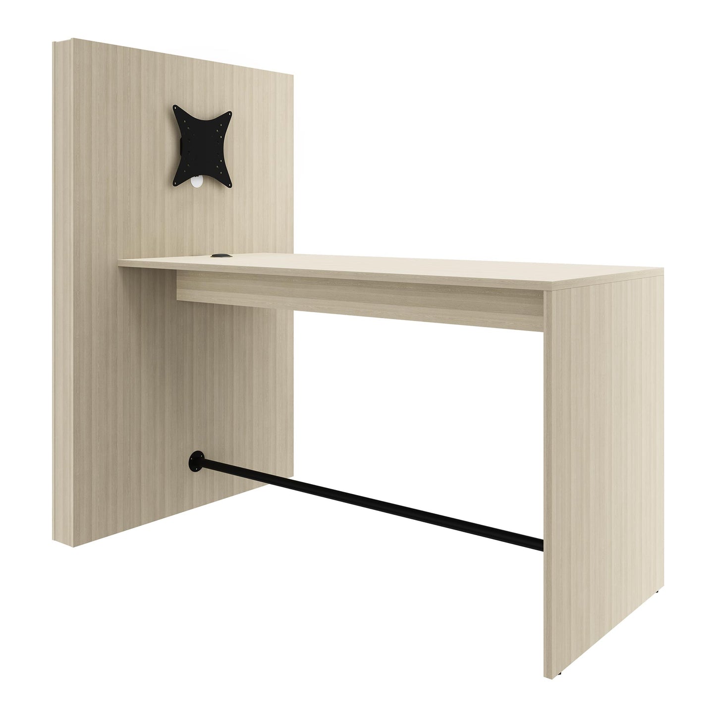 MEDIAWALL Tableau de réunion | Présentation multimédia, support de moniteur, prise intégrée, 1932 x 1200 mm, cendres de sable