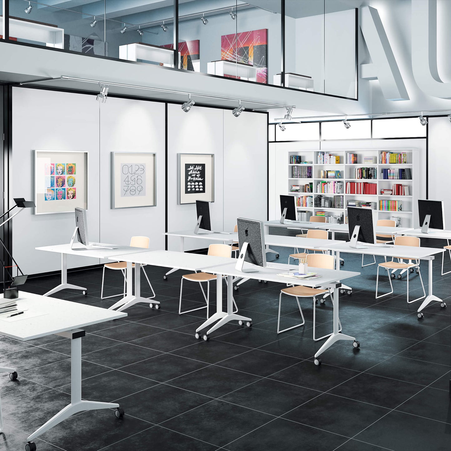 Mara SAVIO TILTING Tabella pieghevole | Arrotolabile, pieghevole, 1600 x 800 mm, bianco