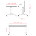 MARA - SAVIO TILTING Klapptisch | Rollbar, klappbar, 1600 x 800 mm, Weiß - 11 Thumbnail Image