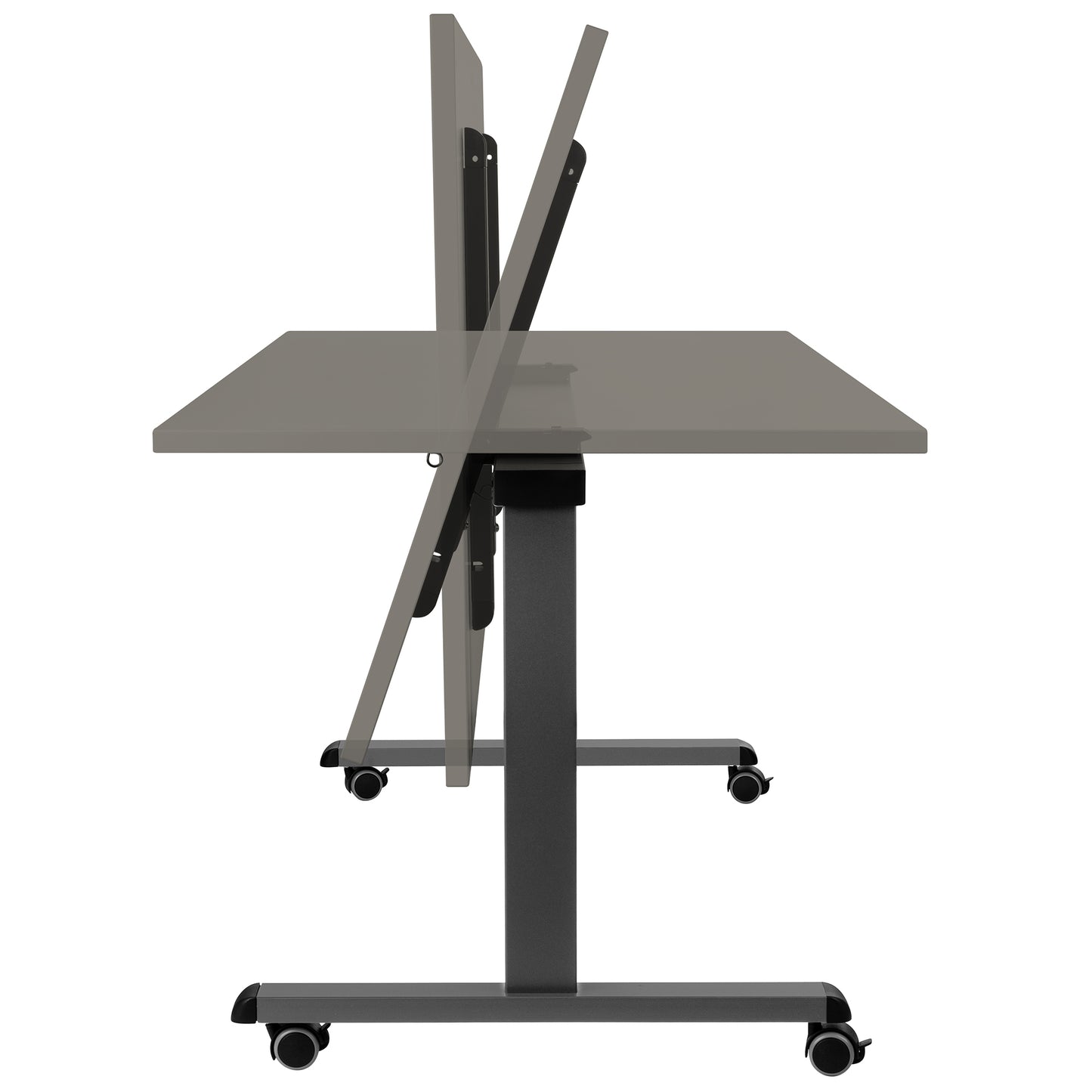 Mara - TILTING Table pliante | Roulable, pliable, 1600 x 800 mm, gris cubanite