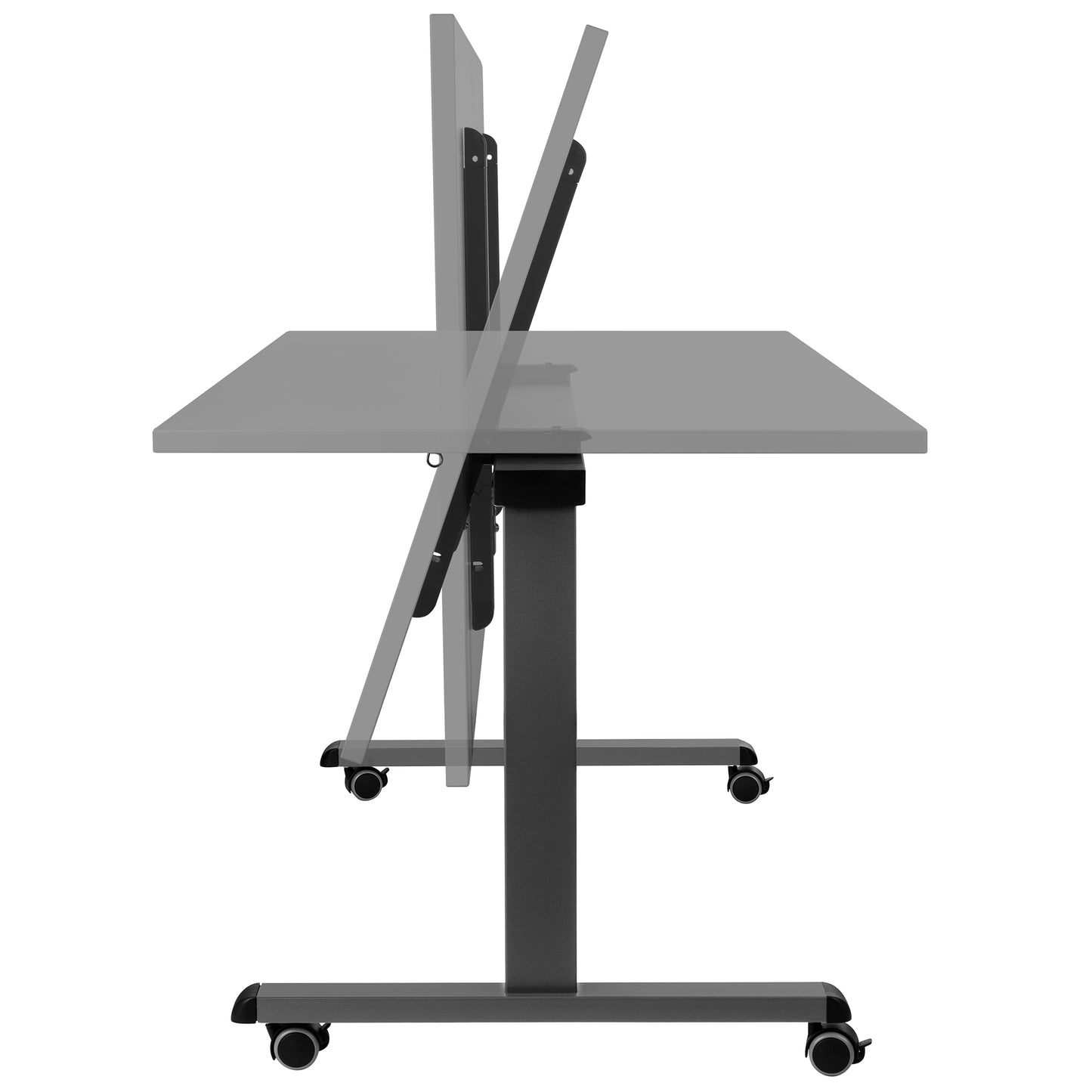 Mara - TILTING Klapptisch | Rollbar, klappbar, 1600 x 800 mm, Perlgrau