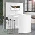 MEDIAWALL Conference table | multimedia presentation, monitor mount, integrated power socket, 1932 x 1200 mm, white - 1 Thumbnail Image