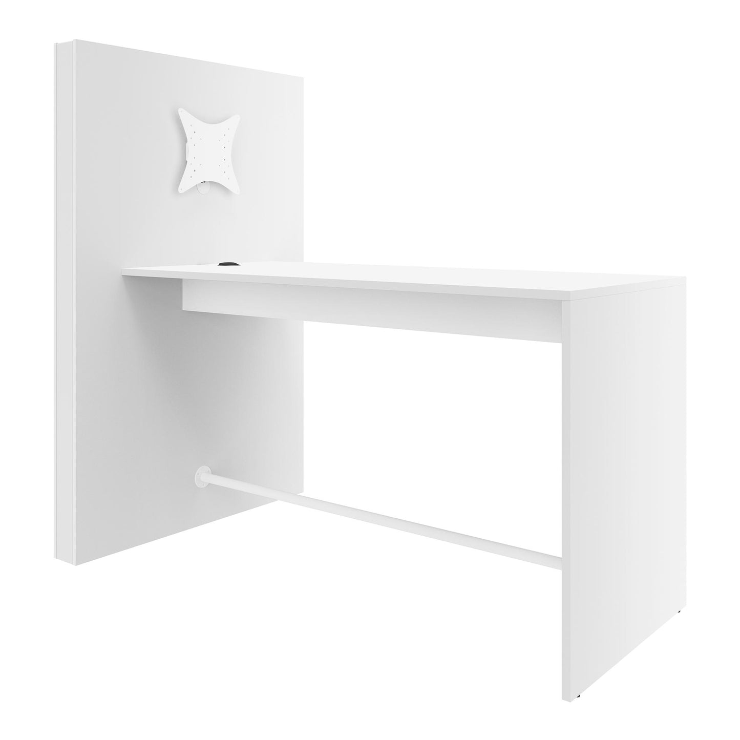 MEDIAWALL Tableau de réunion | Présentation multimédia, support de moniteur, prise intégrée, 1932 x 1200 mm, blanc