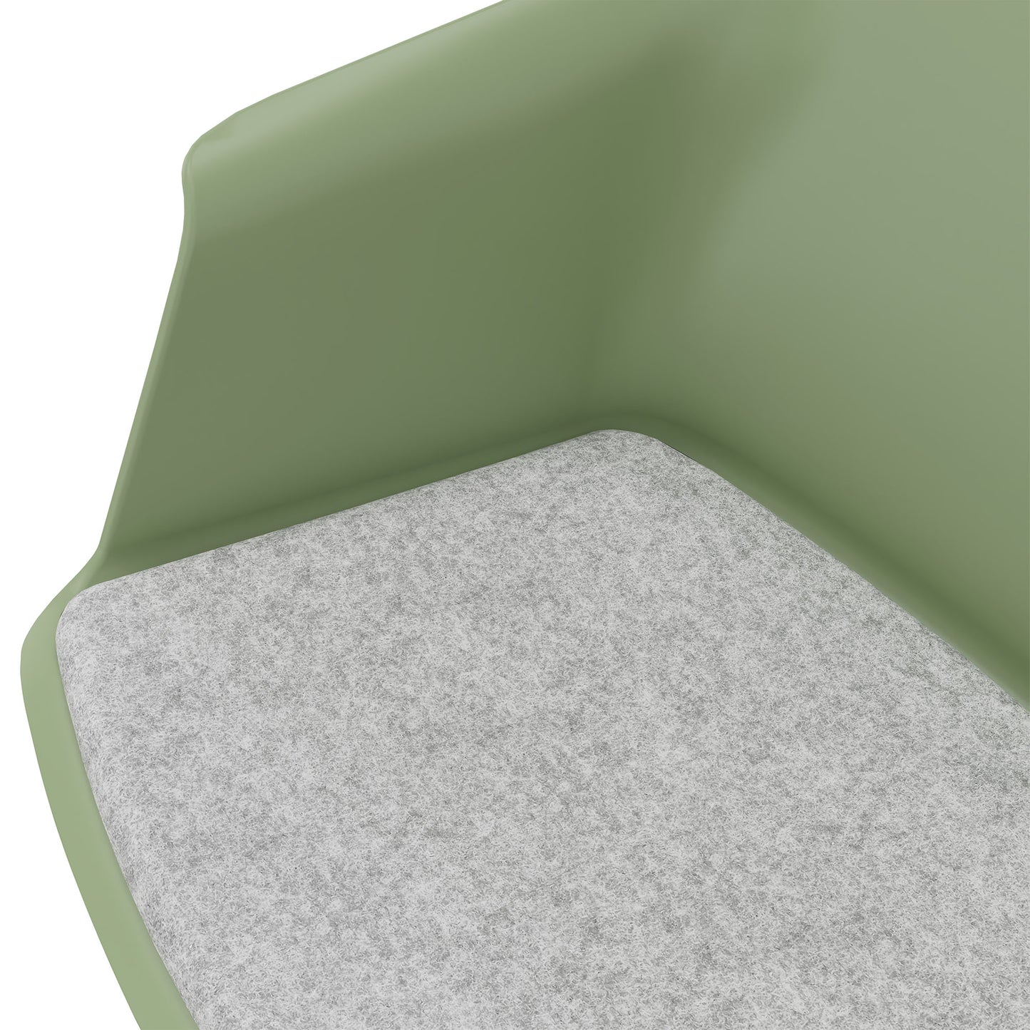POLYTONE-C Besucher- und Konferenzstuhl | Massivholz-Gestell, Farbe Avocadogrün