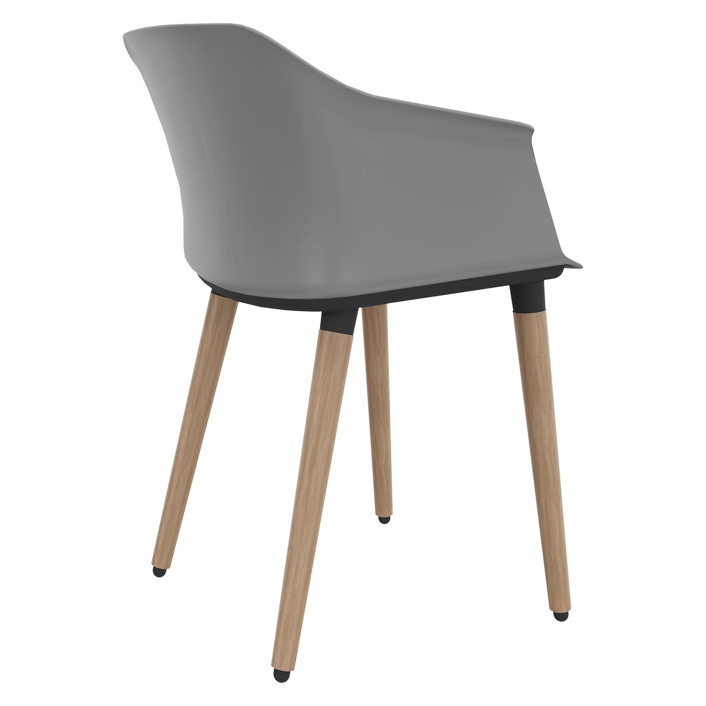 POLYTONE-C visitor and conference chair | Solid wood frame, color gray