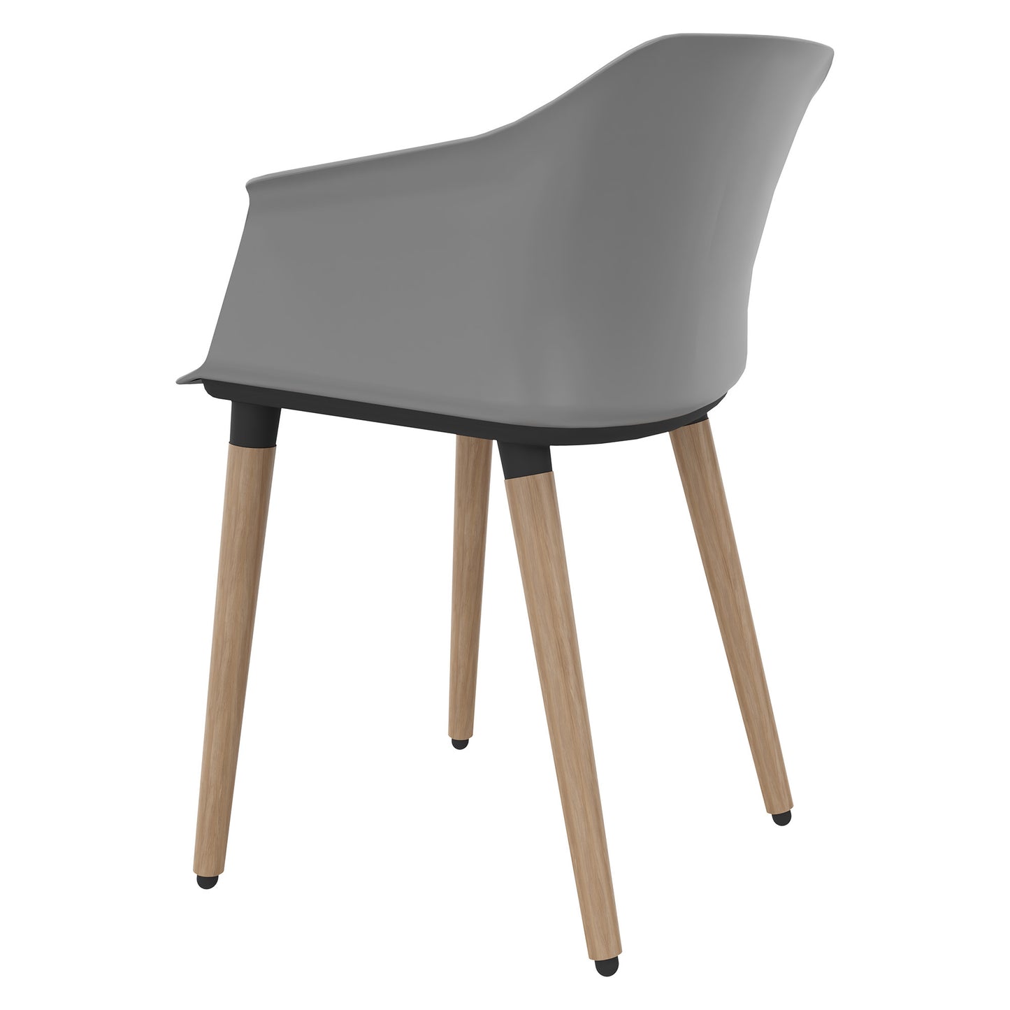 POLYTONE-C visitor and conference chair | Solid wood frame, color gray