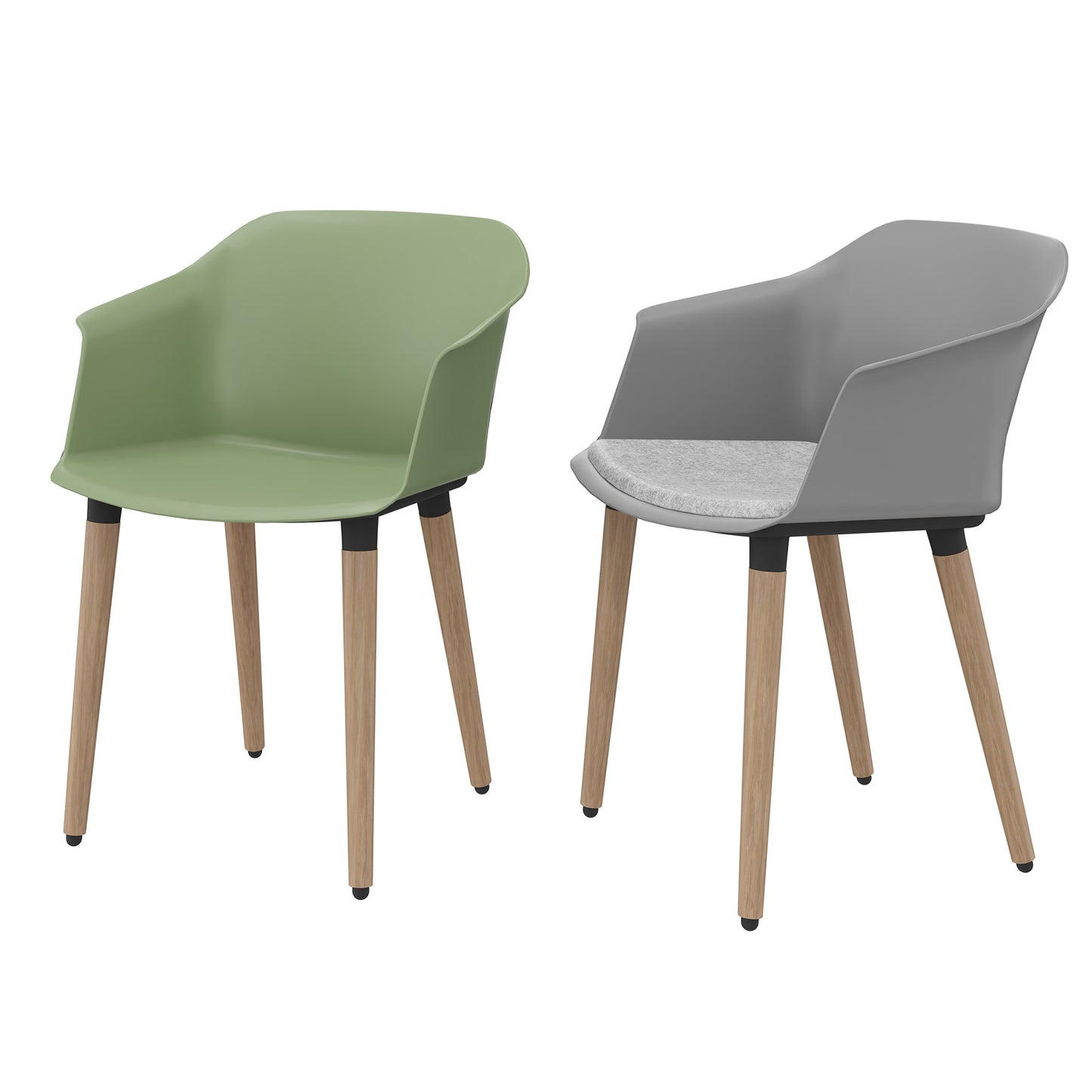 POLYTONE-C Besucher- und Konferenzstuhl | Massivholz-Gestell, Farbe Schwarz