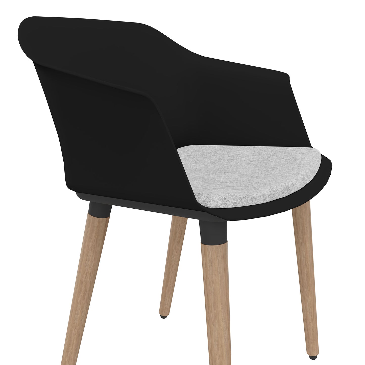 POLYTONE-C Visiteur et président de la conférence | Cadre en bois massif, couleur noire