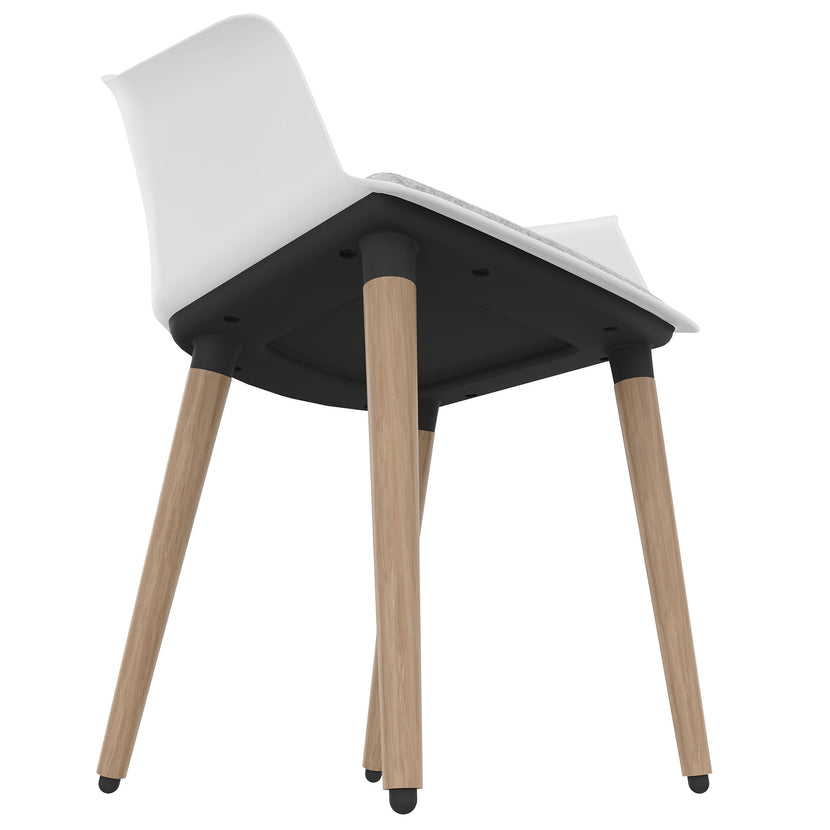 POLYTONE-C visitor and conference chair | Solid wood frame, color white