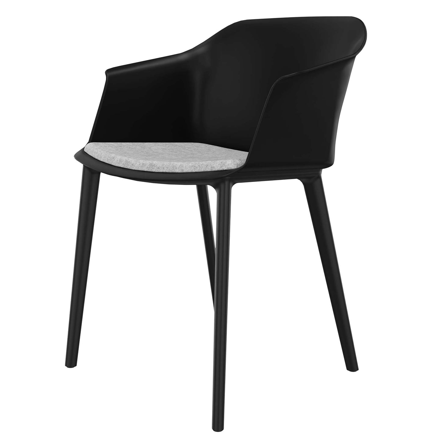 Sedia per visitatori e conferenze POLYTONE-C, colore nero