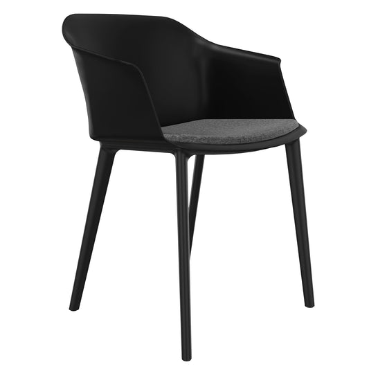 Sedia per visitatori e conferenze POLYTONE-C, colore nero