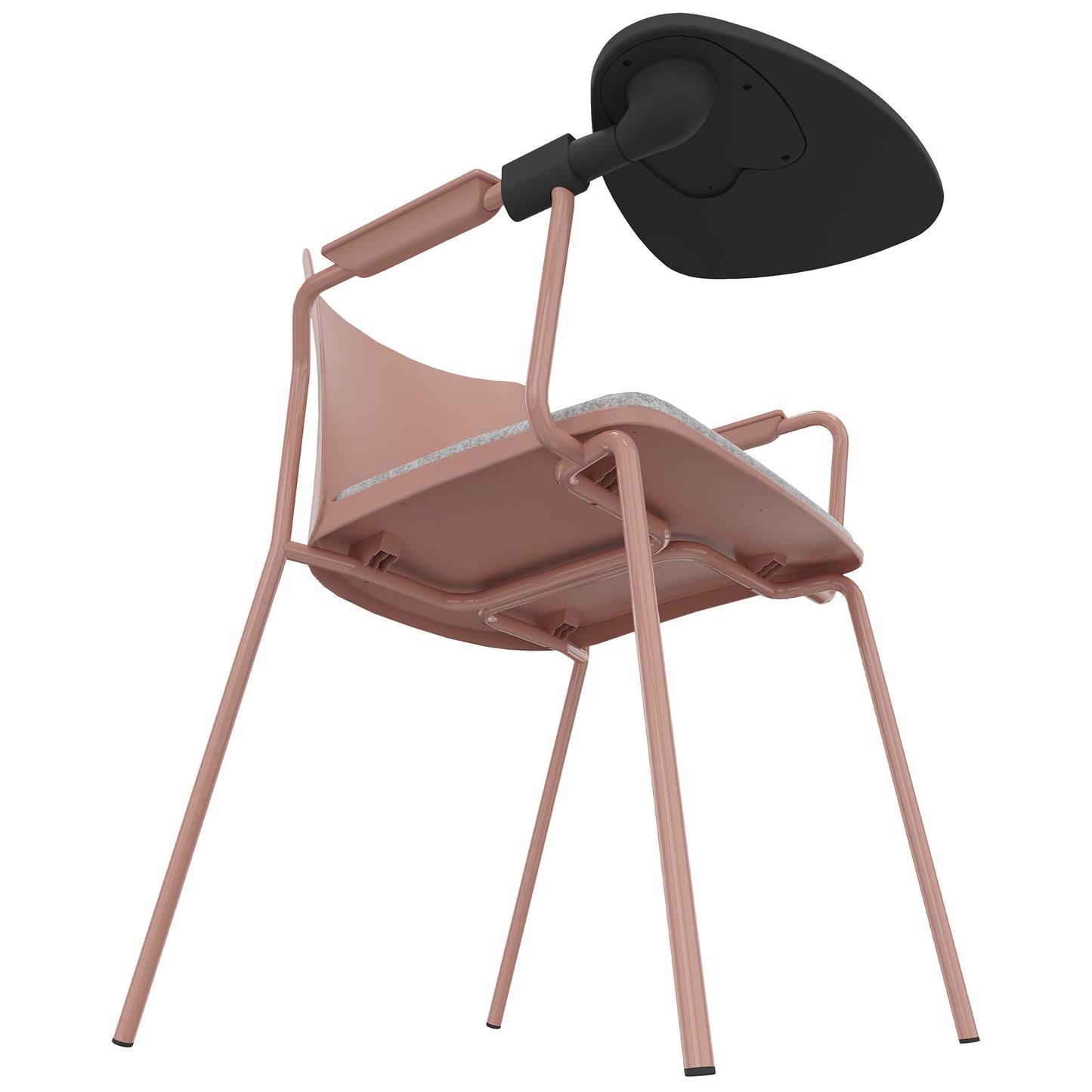 POLYTONE-L Visiteur et chaise de conférence avec table pliante, couleur altrosa