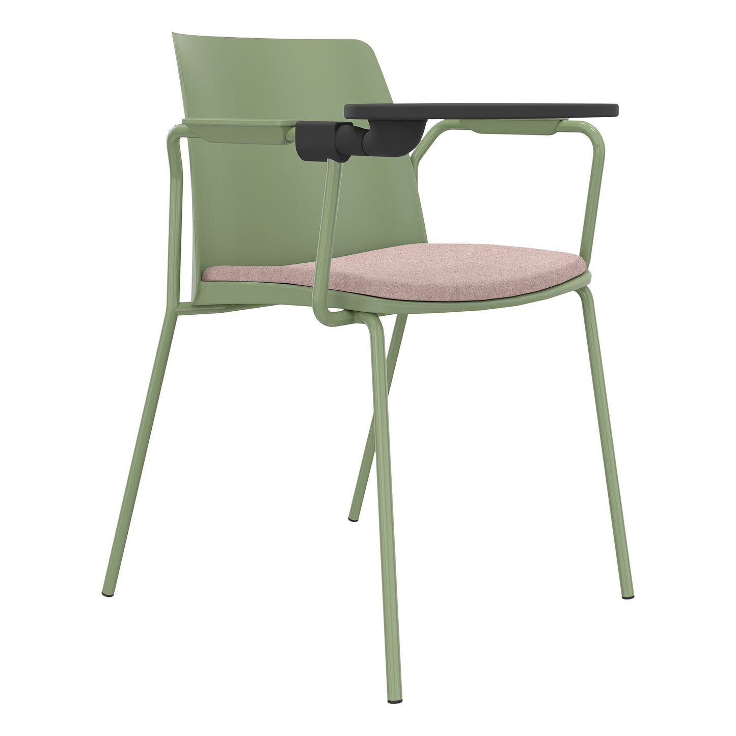 POLYTONE-L Visiteur et chaise de conférence avec table pliante, couleur Avocadrün