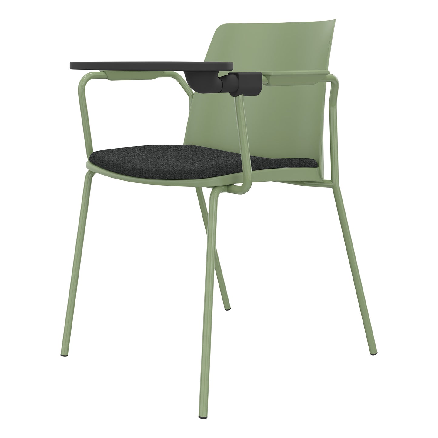 POLYTONE-L Visiteur et chaise de conférence avec table pliante, couleur Avocadrün
