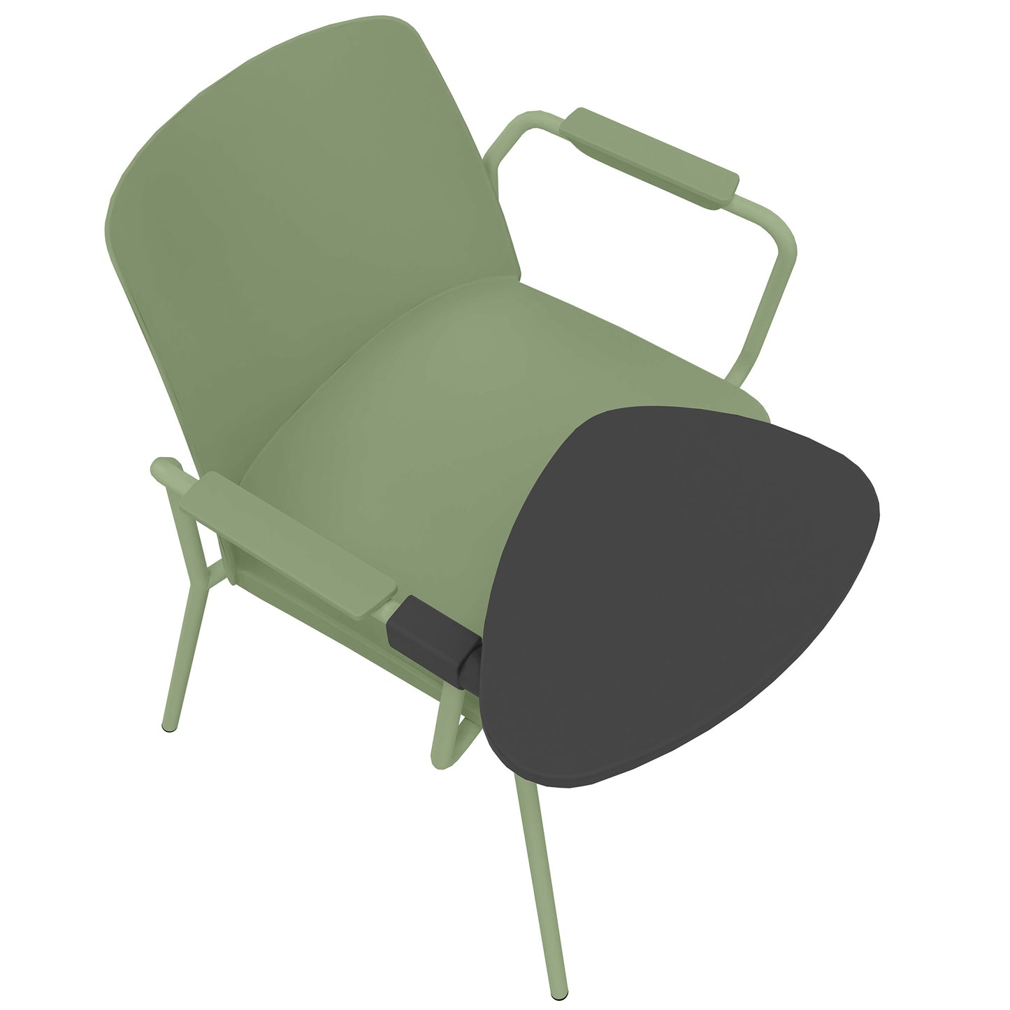 POLYTONE-L Visiteur et chaise de conférence avec table pliante, couleur Avocadrün