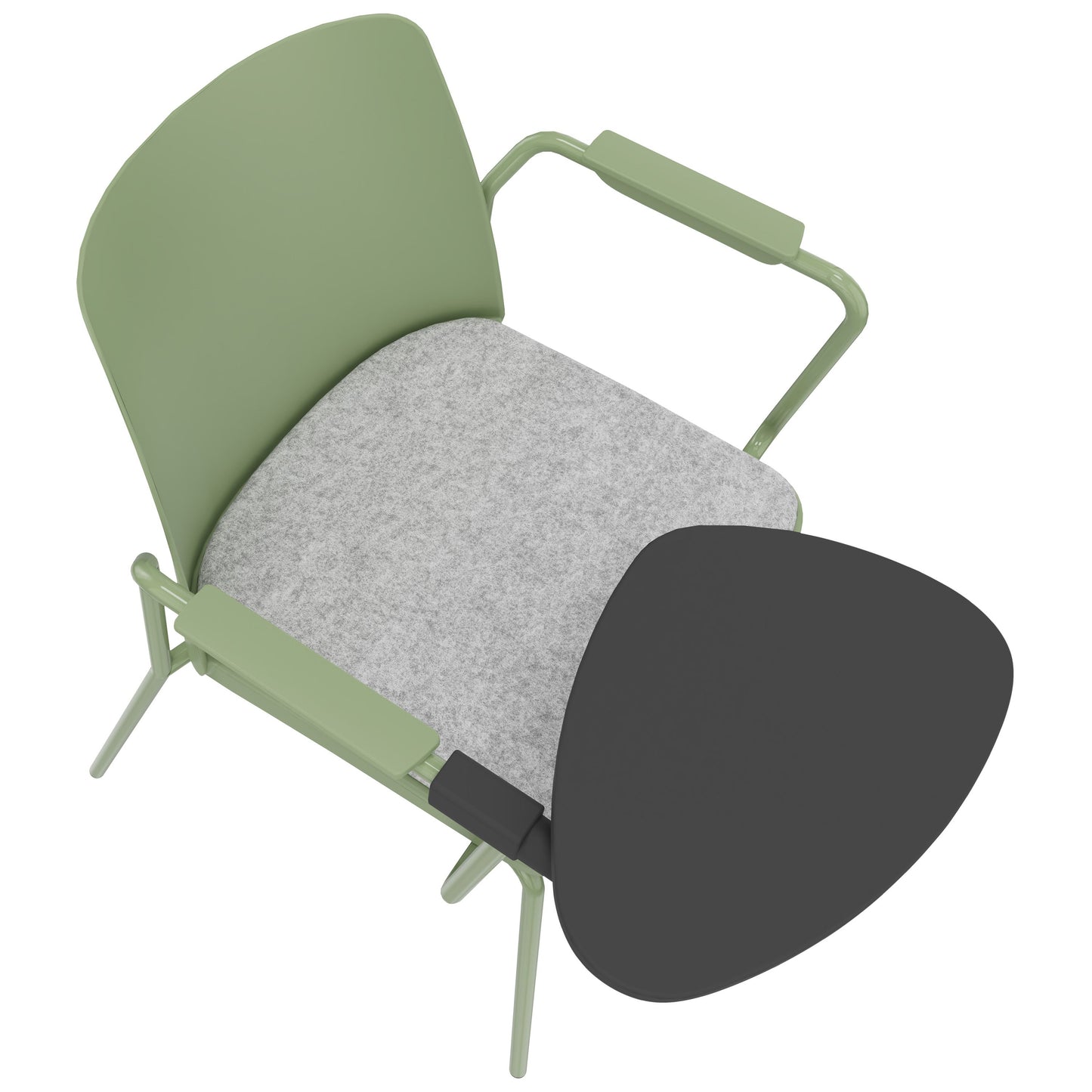 POLYTONE-L Visiteur et chaise de conférence avec table pliante, couleur Avocadrün