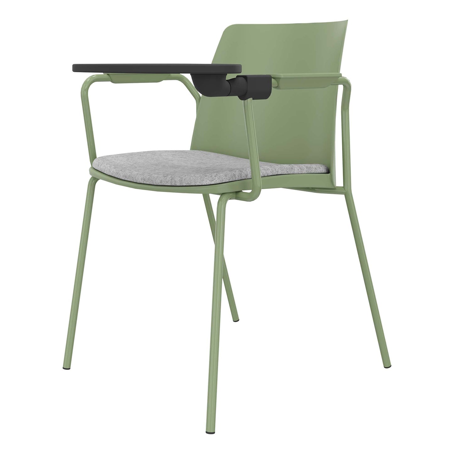 POLYTONE-L Visiteur et chaise de conférence avec table pliante, couleur Avocadrün