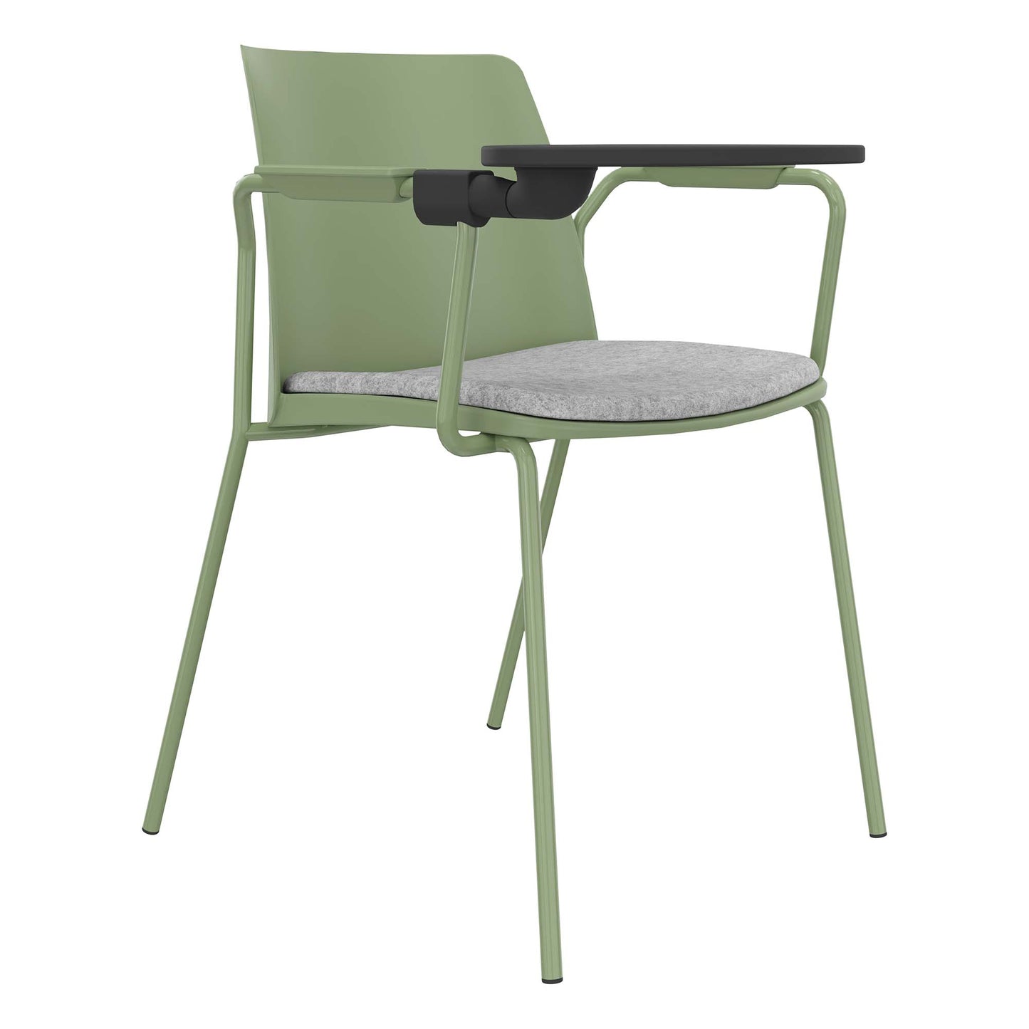 POLYTONE-L Visiteur et chaise de conférence avec table pliante, couleur Avocadrün
