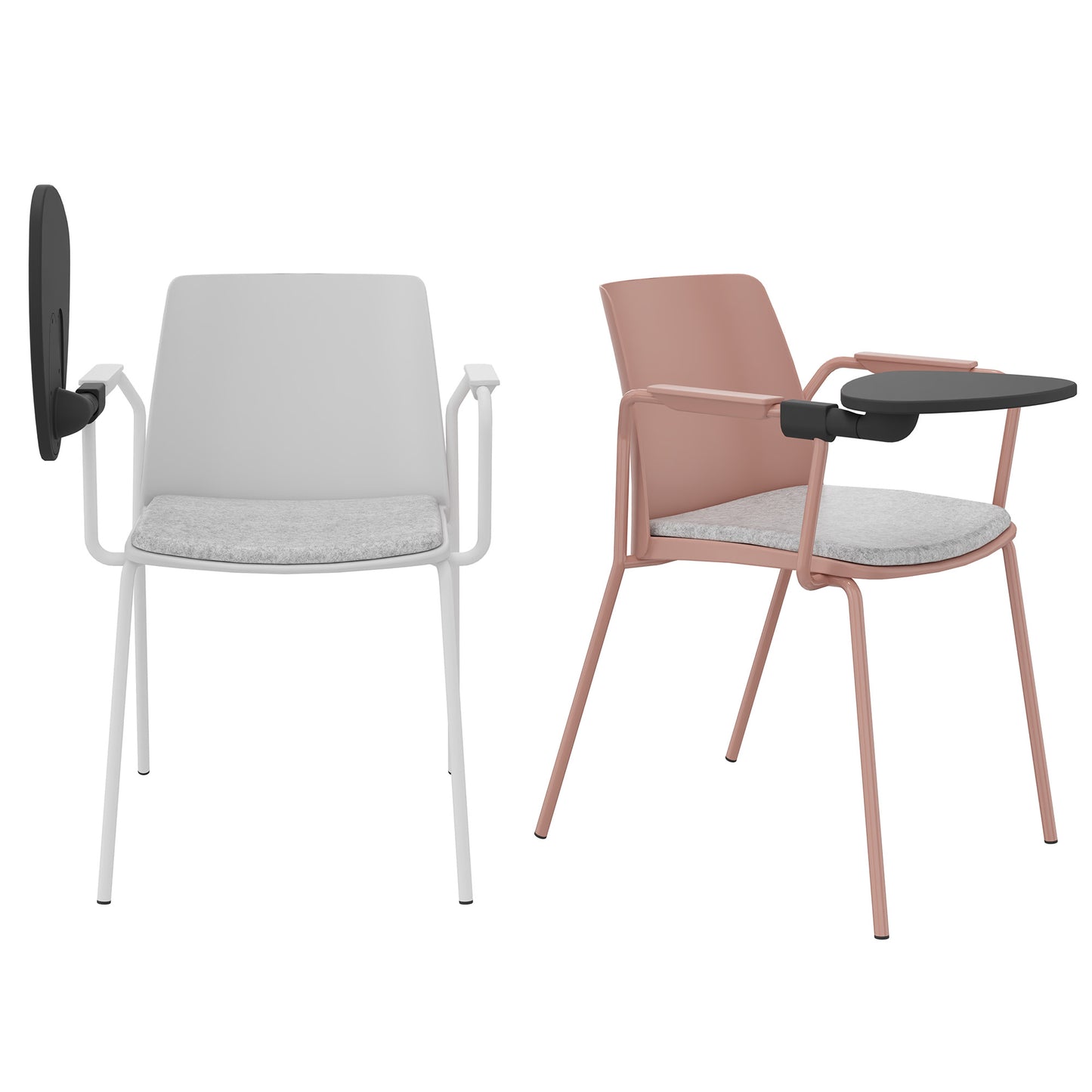 POLYTONE-L Visiteur et chaise de conférence avec table pliante, gris couleur