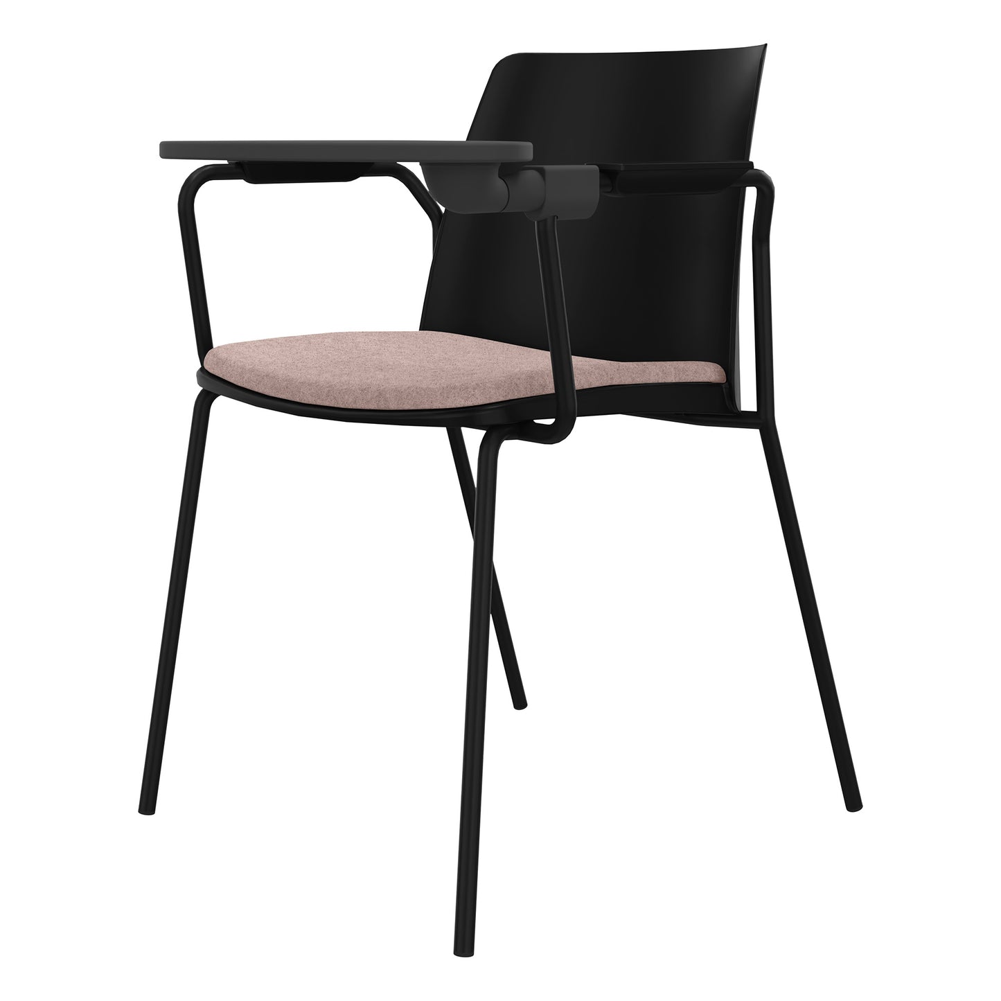 POLYTONE-L Visiteur et chaise de conférence avec table pliante, couleur noire