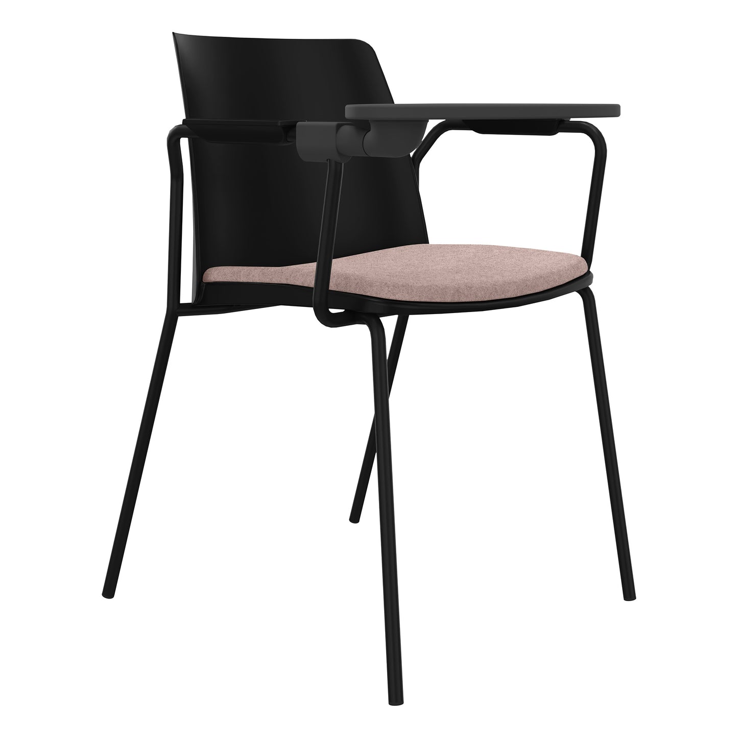 POLYTONE-L Visiteur et chaise de conférence avec table pliante, couleur noire