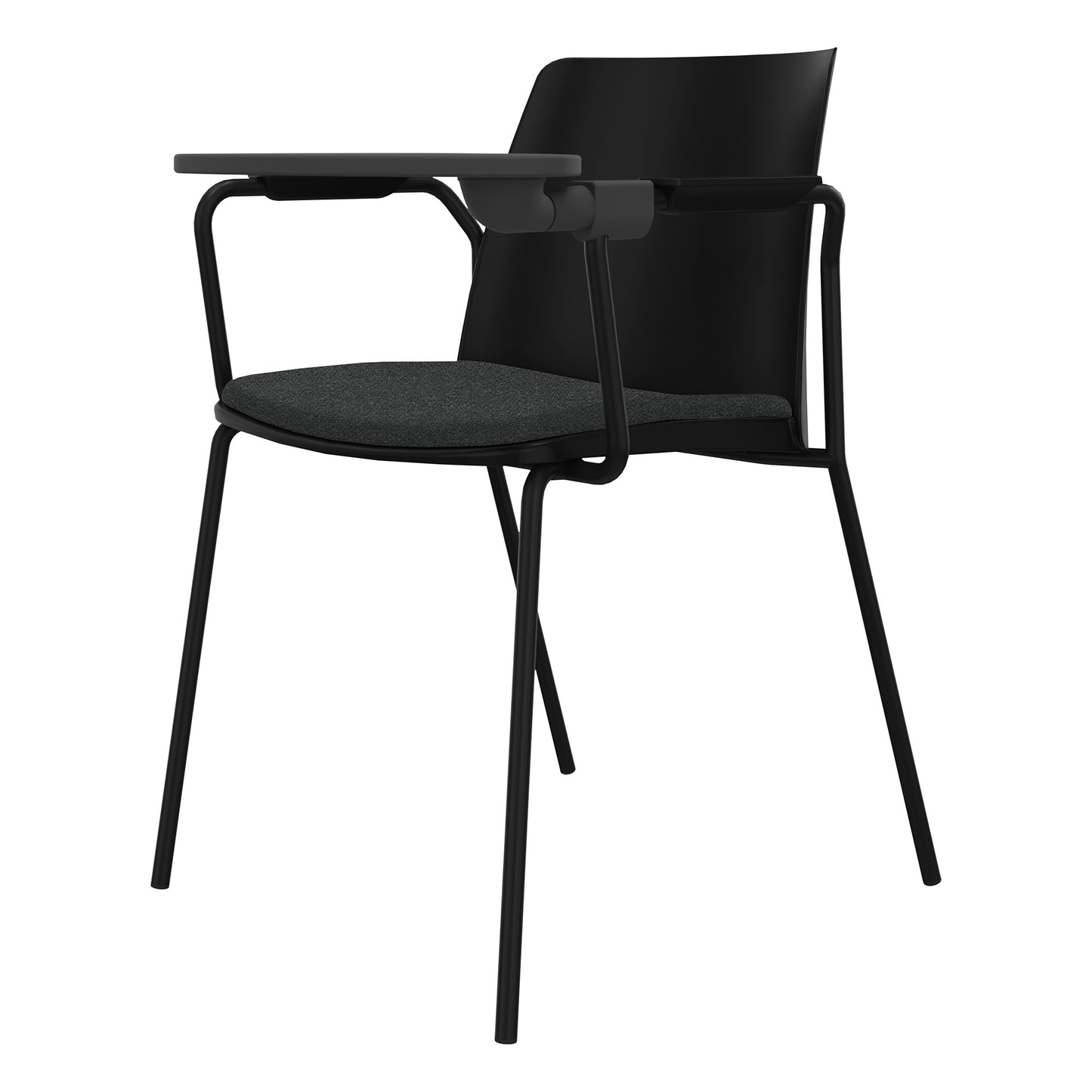 POLYTONE-L Visiteur et chaise de conférence avec table pliante, couleur noire