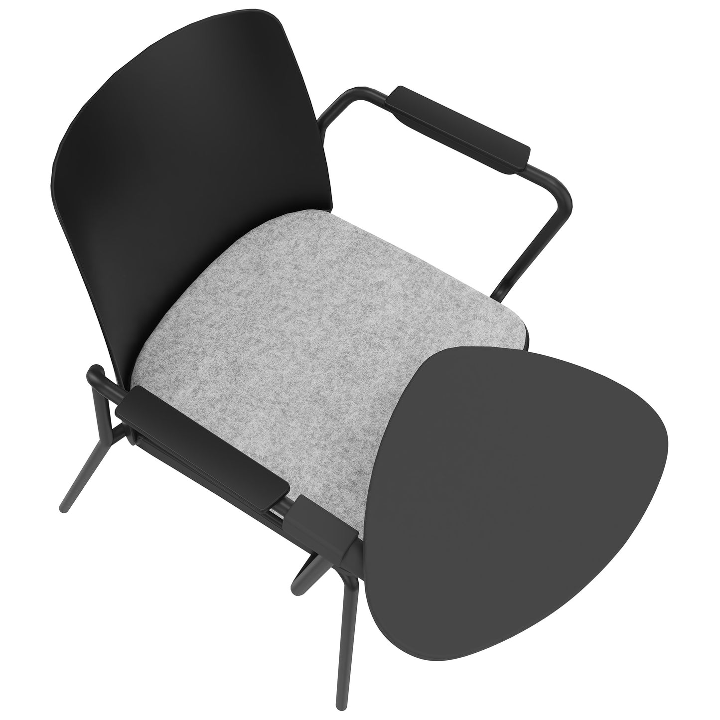 POLYTONE-L Visiteur et chaise de conférence avec table pliante, couleur noire