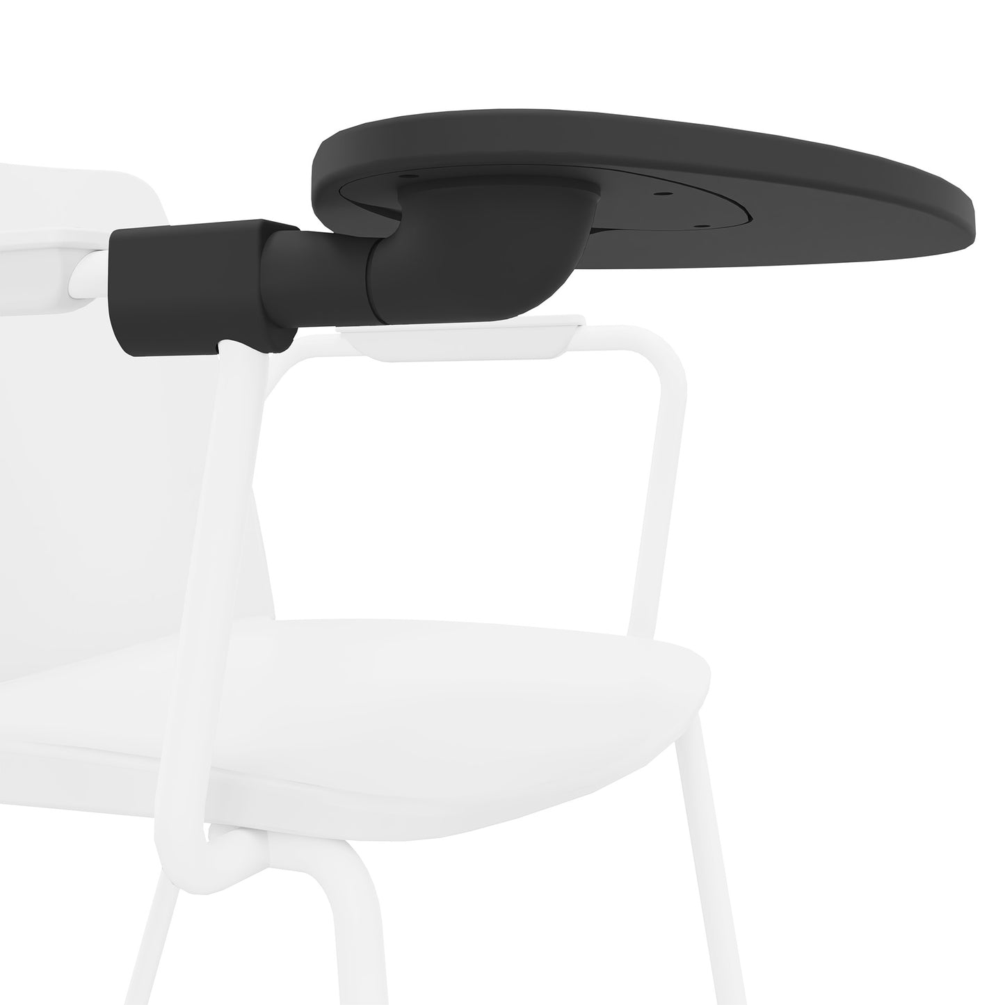 POLYTONE-L Chaise visiteur et de conférence avec tablette rabattable, couleur blanc