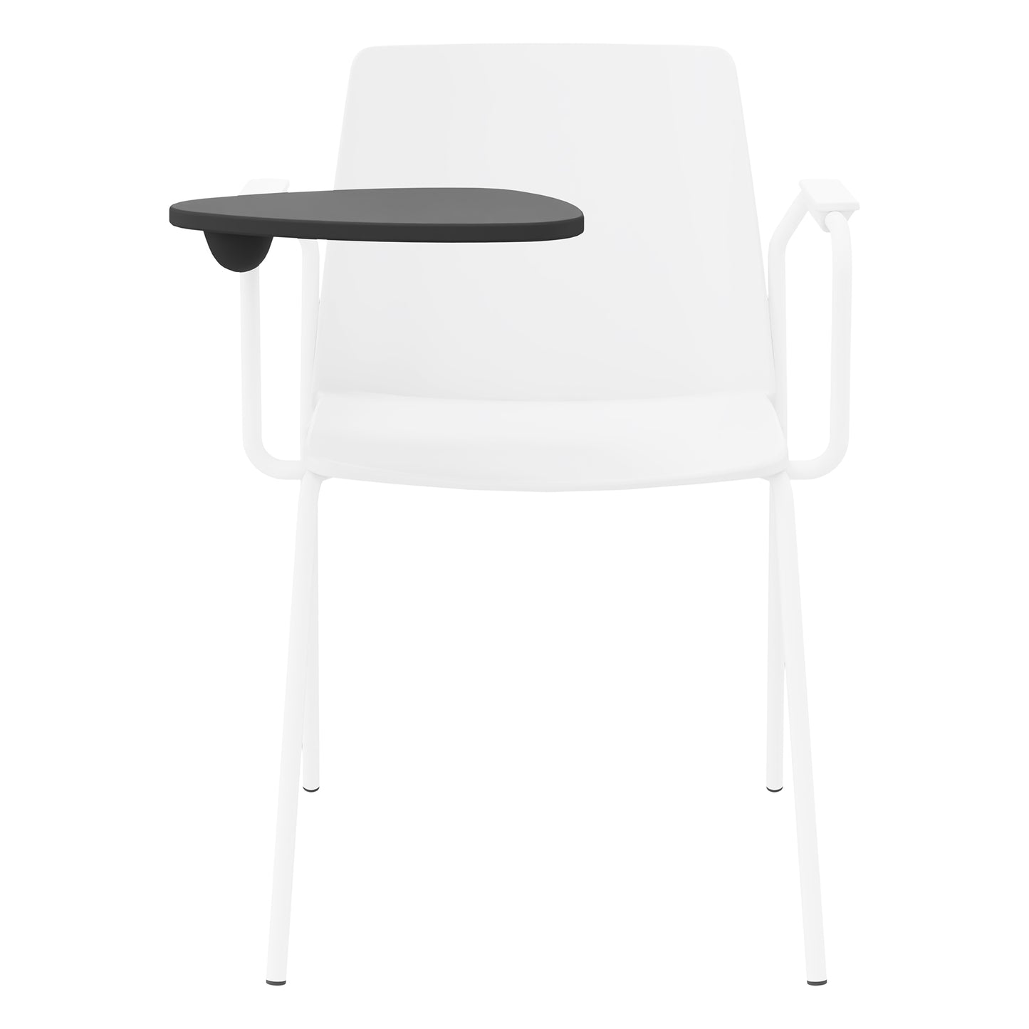 POLYTONE-L Chaise visiteur et de conférence avec tablette rabattable, couleur blanc