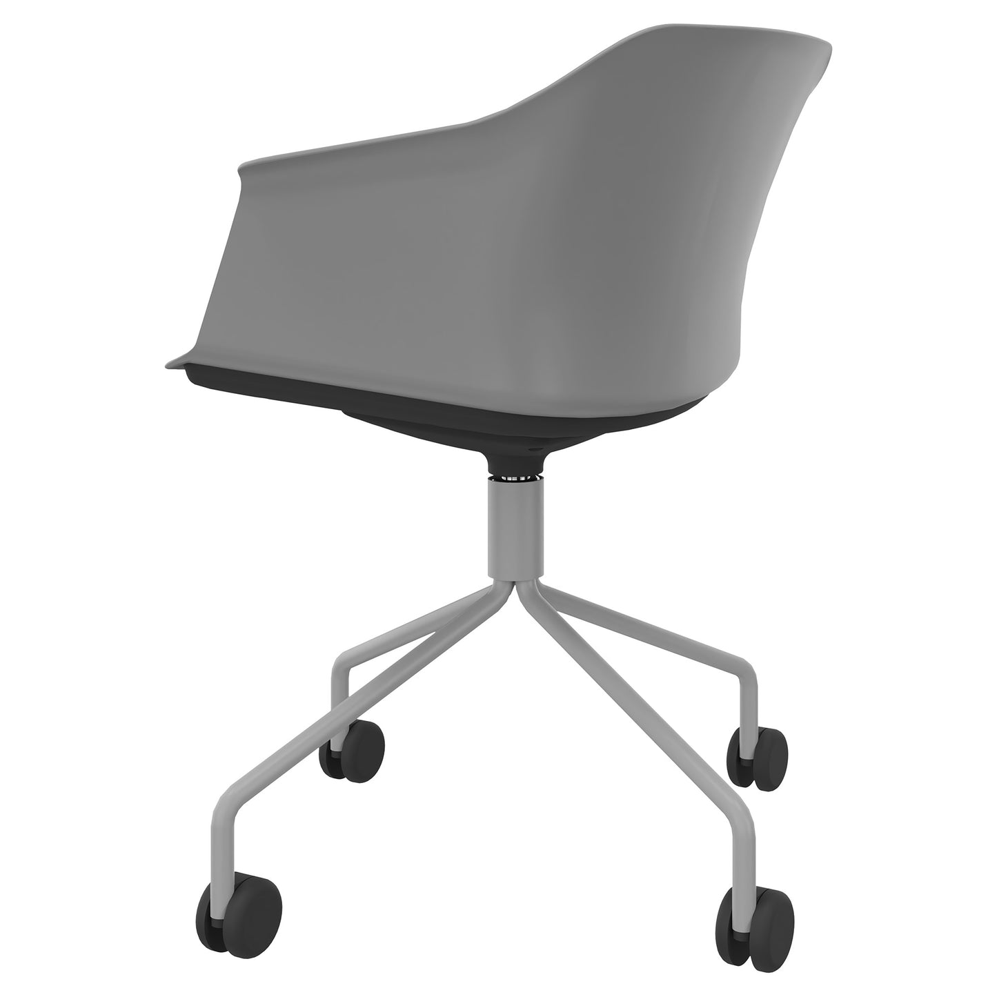 POLYTONE-C Besucher- und Konferenzstuhl rollbar | Pyramiden-Gestell, Farbe Grau