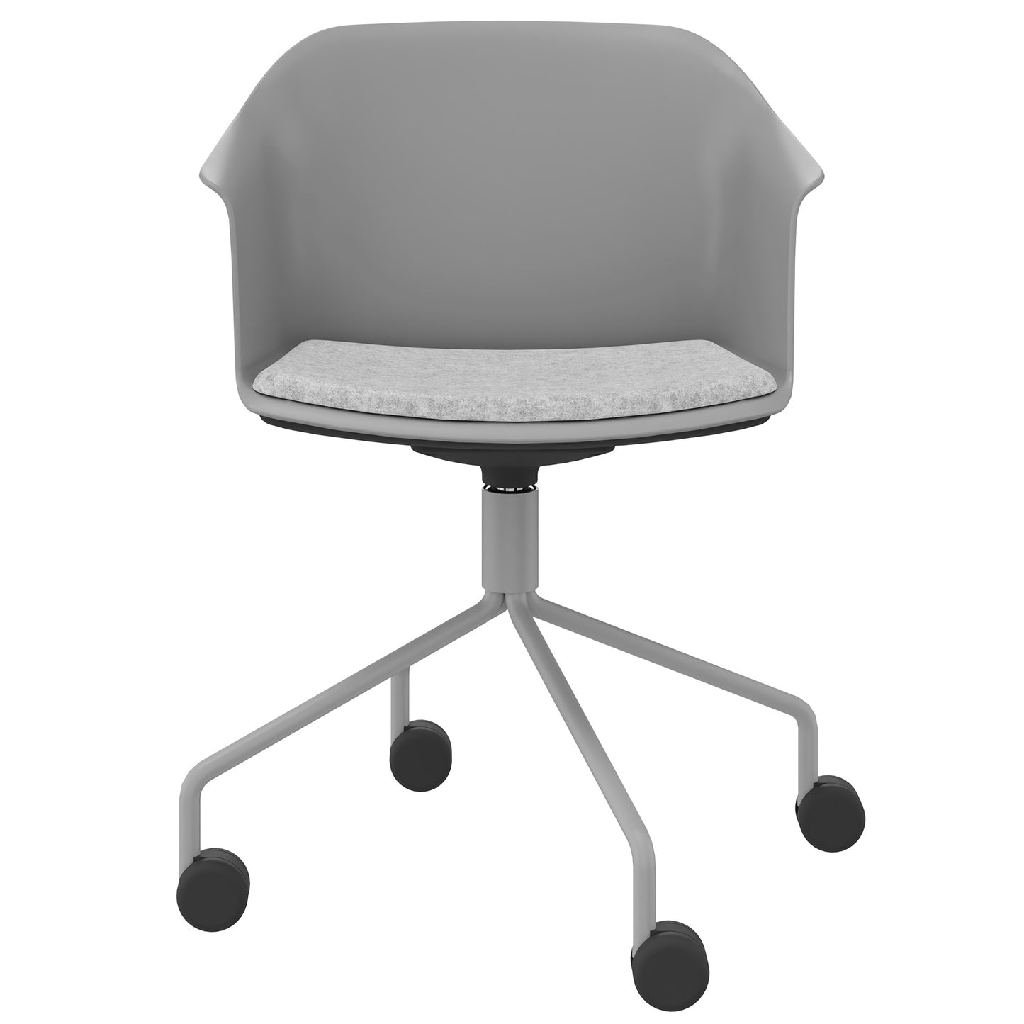 POLYTONE-C Besucher- und Konferenzstuhl rollbar | Pyramiden-Gestell, Farbe Grau