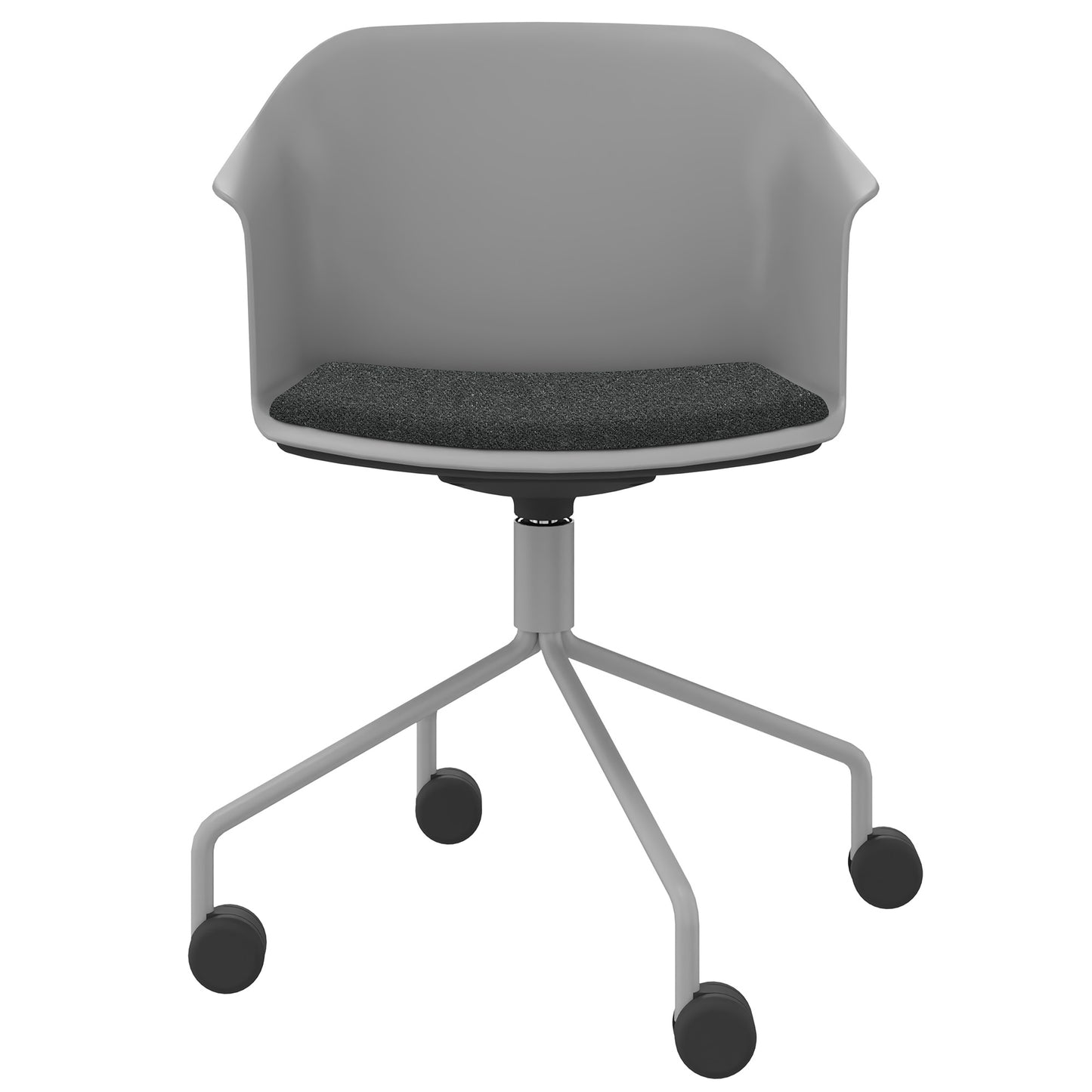 POLYTONE-C Besucher- und Konferenzstuhl rollbar | Pyramiden-Gestell, Farbe Grau
